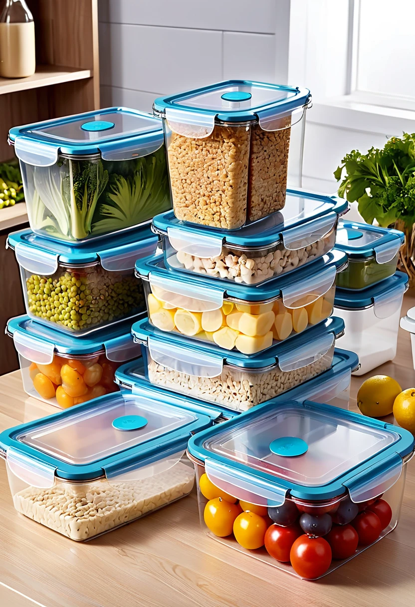 24-piece food storage box set,transparent,tidy