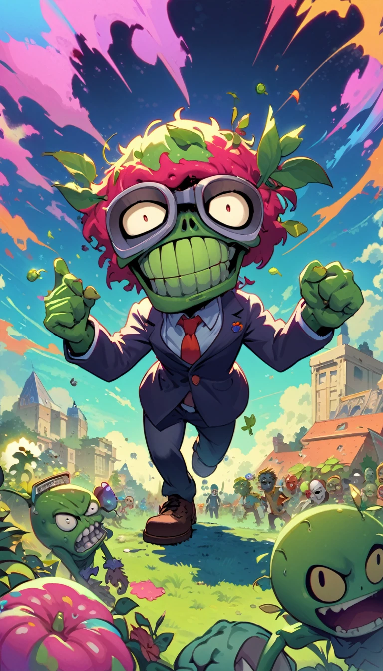 Plants vs. Zombies，Bright and colorful，High Saturation，CG Art， Makoto Shinkai&#39;s photo, pure, Concept Art, Lofi Art style，Shinkai Makoto animation art style, Lofi Art, Beautiful anime scene, Anime Landscape, Detailed scenery, Makoto Shinkai&#39;s style, Makoto Shinkai&#39;s style, Enhance Details