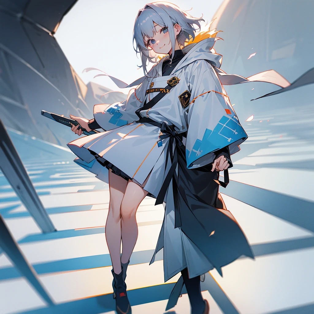 Gray Hair　youth　　Bime　Are standing　smile　Medium height　One person　ただOne person