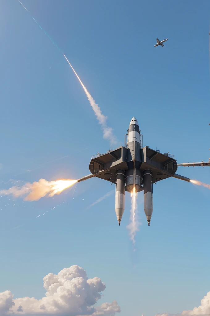 rocket flying thru air