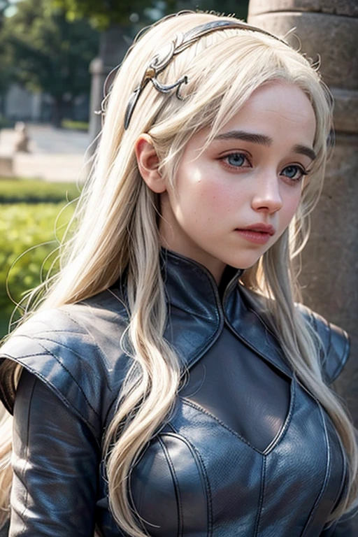 Daenerys Targaryen blushes, detailed face