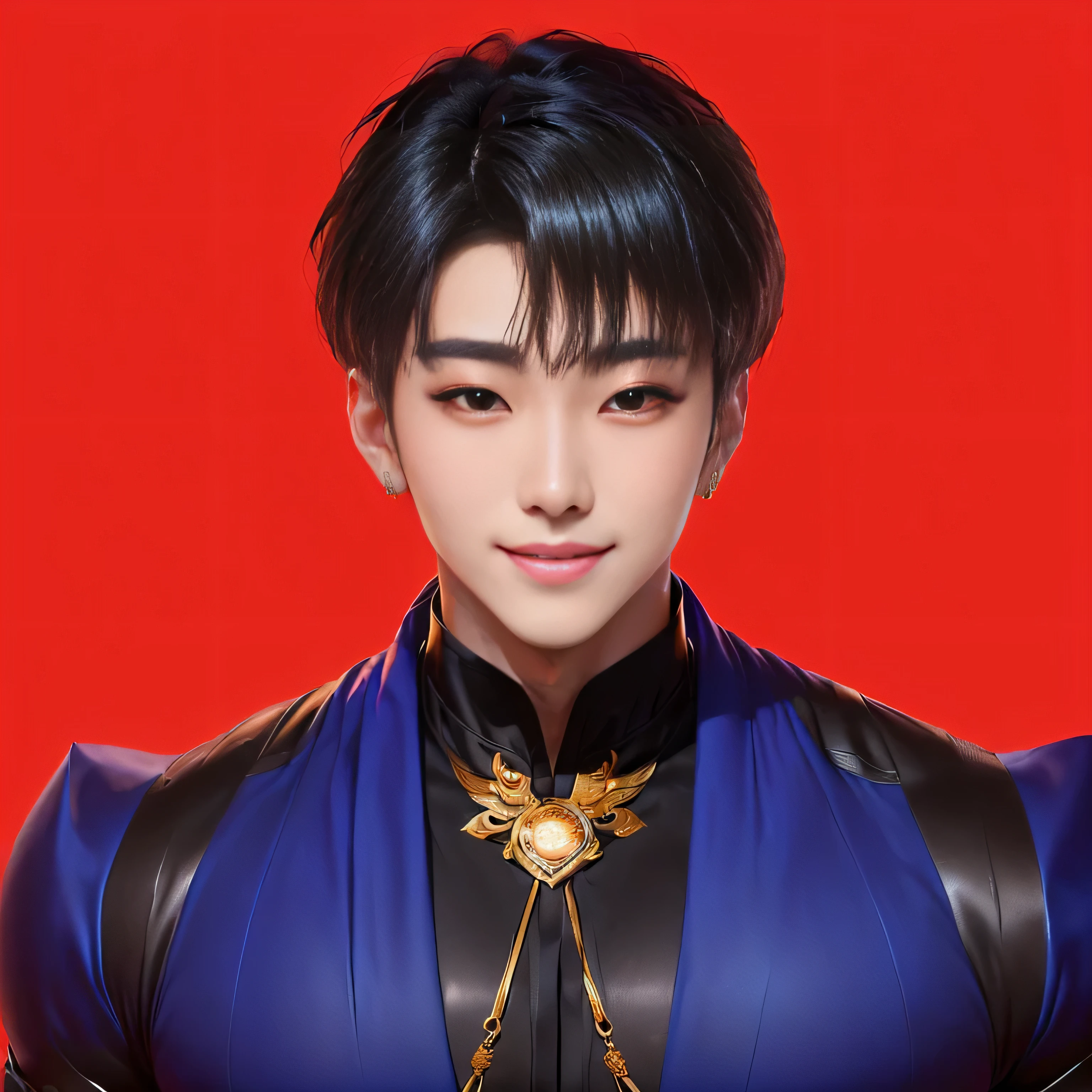 (((8k hyper realistic image!!!))), (((Realistic close-up of a young single very handsome 20s South Korean man!!! the most beautiful man in the world!!, he is the most handsome k-idol ever!!!, he is the god of beauty!!, he is tall he is 1.92 meters high, has long, muscular legs!!, anime styling, astro de k-pop!!))), (((hair is short straight black))), (((His skin is very white like milk, white skin like a vampire))), (((He has a beautiful smile!!! is smiling))), (((Big, golden eyes, inspired by manga and anime!!)), ((muscle body!!, closed!!, legs thick!!, wide chest!!, strong arms!!)), (((inspired by Cha Eun-woo from Kpop group Astro!! Inspired by BTS&#39;s V!!))),  (((Inspired by Cha Eunwoo from Kpop group Astro))), ((he is smiling!!!))