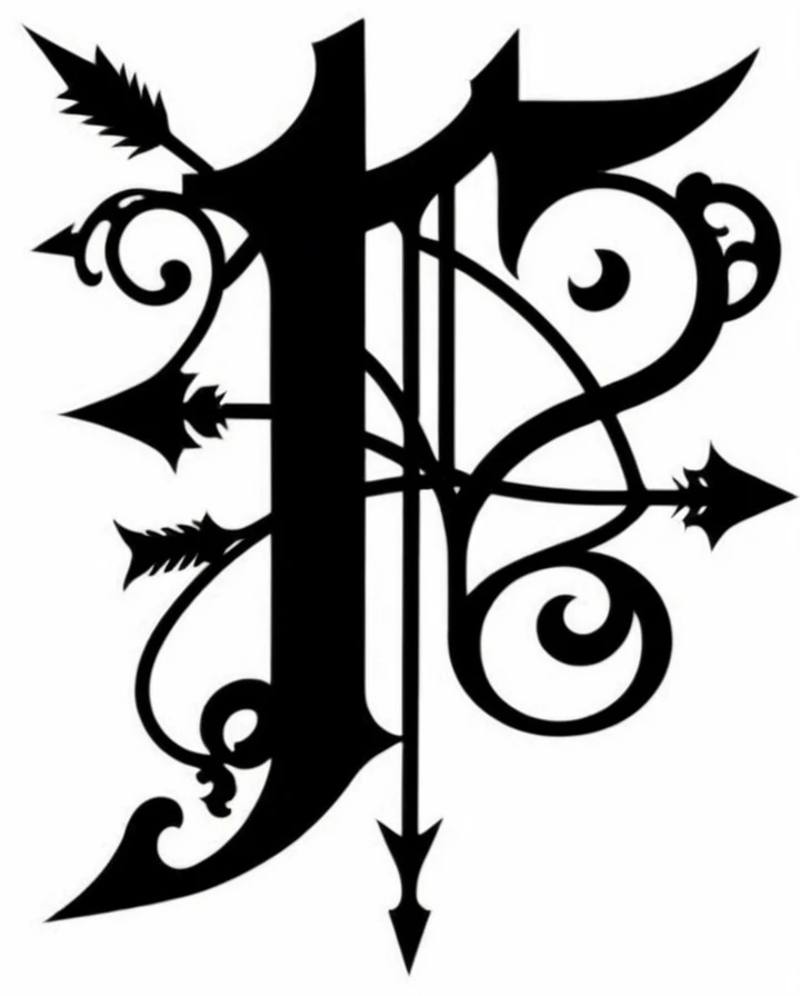 A large and gloomy symbol "Г" in a strict Gothic style surrounded by Gothic ornament, clearly, darkly, in detail, many additional elements in the Gothic style, arrows and sharp spikes, facets and heraldry, full immersion in the Gothic atmosphere