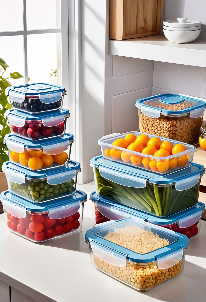 24-piece food storage box set，transparent，tidy