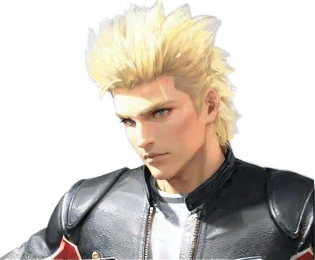 Blonde、male、Black leather single rider jacket、super fine illustration,(((beautiful fine hair))),(((beautiful fine face))),(((beautiful fine background))),
