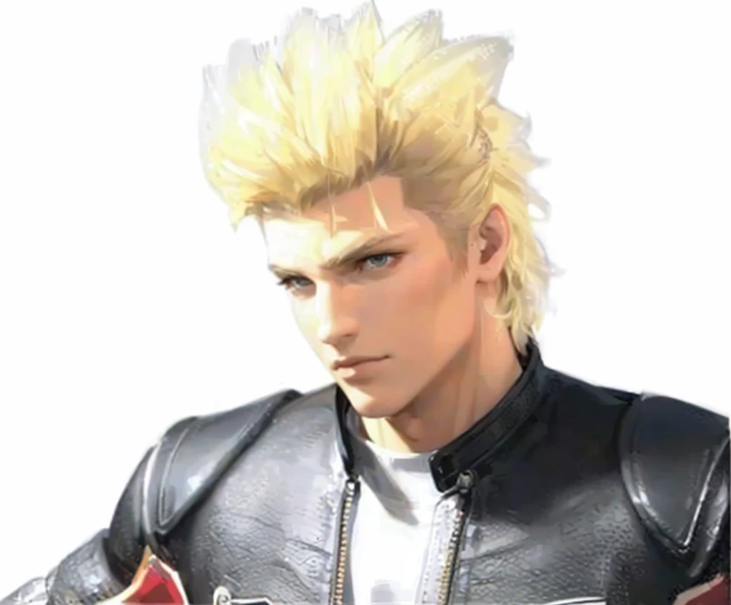 Blonde、male、Black leather single rider jacket、super fine illustration,(((beautiful fine hair))),(((beautiful fine face))),(((beautiful fine background))),