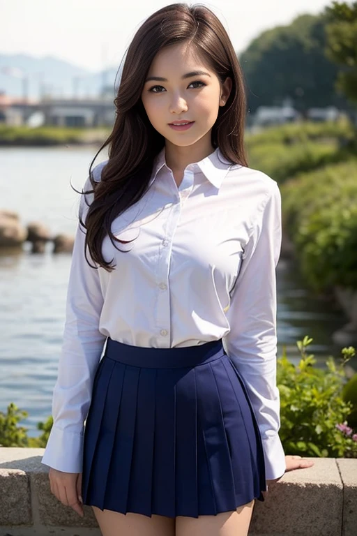 (masterpiece:1.2, top-quality), (realistic, photorealistic:1.4), beautiful illustration, (natural side lighting, movie lighting), nsfw,
looking at viewer, 1 girl, japanese, high school girl, perfect face, cute and symmetrical face, shiny skin,
(long hair:1.5, straight hair:1.4, grey hair), hair between eyes, purple eyes, glowing eyes, big eyes, long eye lasher, (medium breasts), slender,
beautiful hair, beautiful face, beautiful detailed eyes, beautiful clavicle, beautiful body, beautiful chest, beautiful thigh, beautiful legs, beautiful fingers,
((JP , white collared shirts, navy pleated mini skirt)),
(beautiful scenery), evening, (school),, standing, (lovely smile, upper eyes), Beautiful Russian woman、Blonde、Big eyes、Thighs、