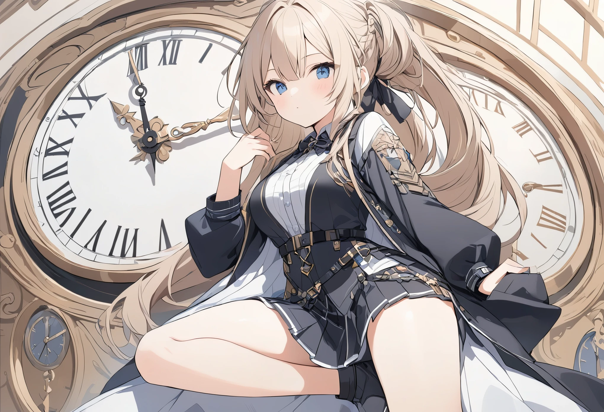 (Ultra high detail:1.2),(Highest quality:1.2),(number々Awards for:1.4),(Very absurd:1.4),(Girl in the watch:1.3),Various clock backgrounds,Fantasy World、Hair color is random、Hairstyle is random、Cute picture,One Girl