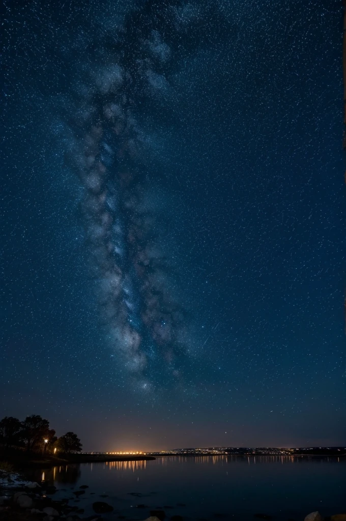Northern star shining on a night sky