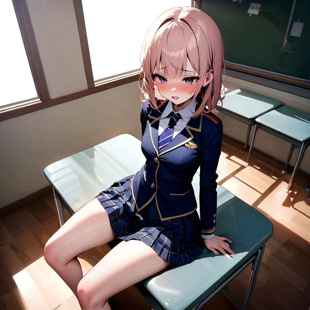 Ultra HD Photos、whole body、Accurate depiction of the human body、Schools that train sex slaves、A modest uniform、classroom、whole bodyエスビアン、Small breasts、Lewd、Masturbating with legs apart、shame、Transparent love juice overflowing from between her legs、Sensuality、Feels good