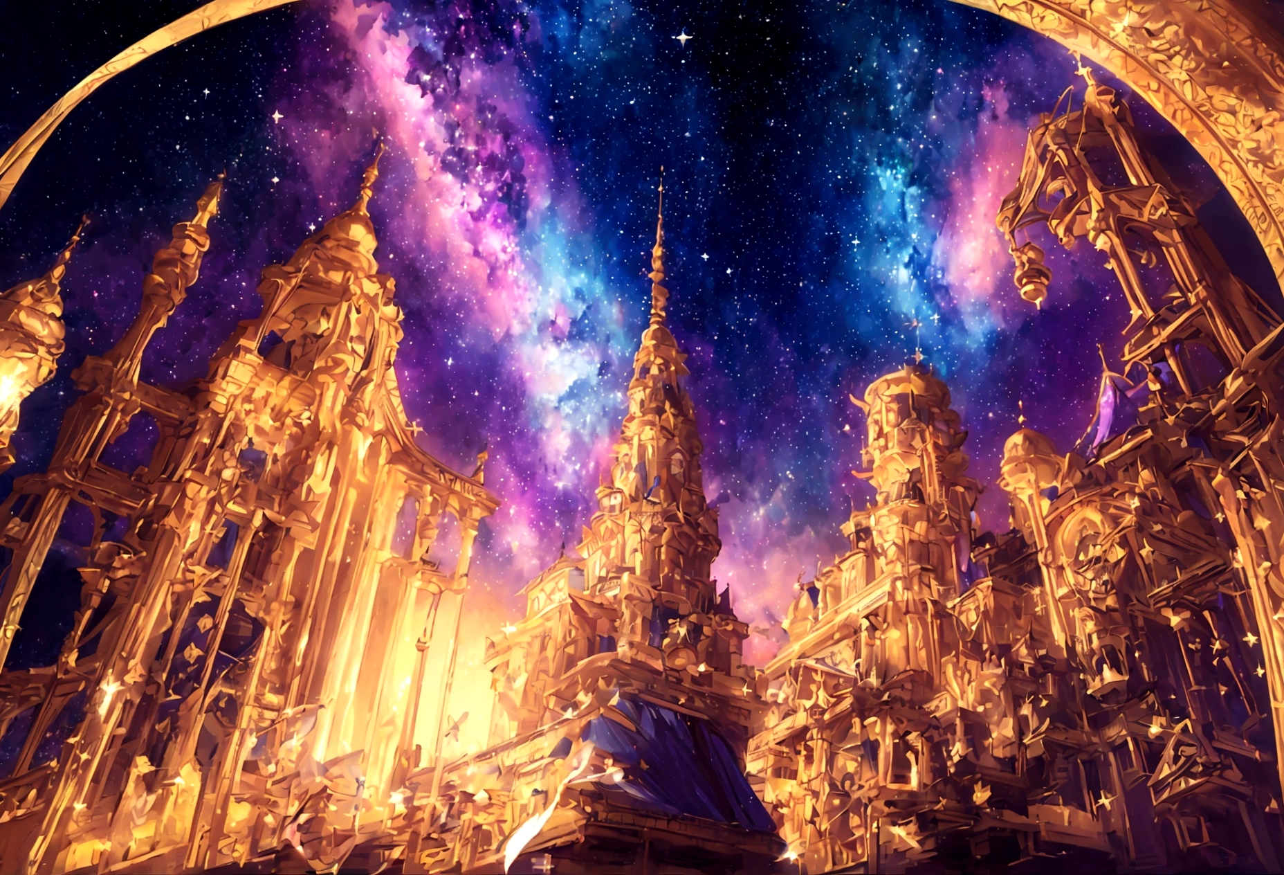 universe,Glitter effect,Highest quality, 8K, High resolution, masterpiece:1.2, Very detailed, Realistic:1.37, High resolution, 超High resolution, Ultra-fine painting, Very detailed, Professional, Vibrant colors