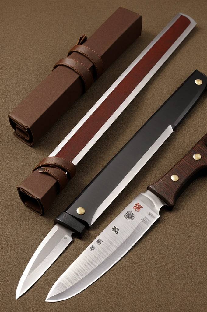 Cardboard material katana type knife handle