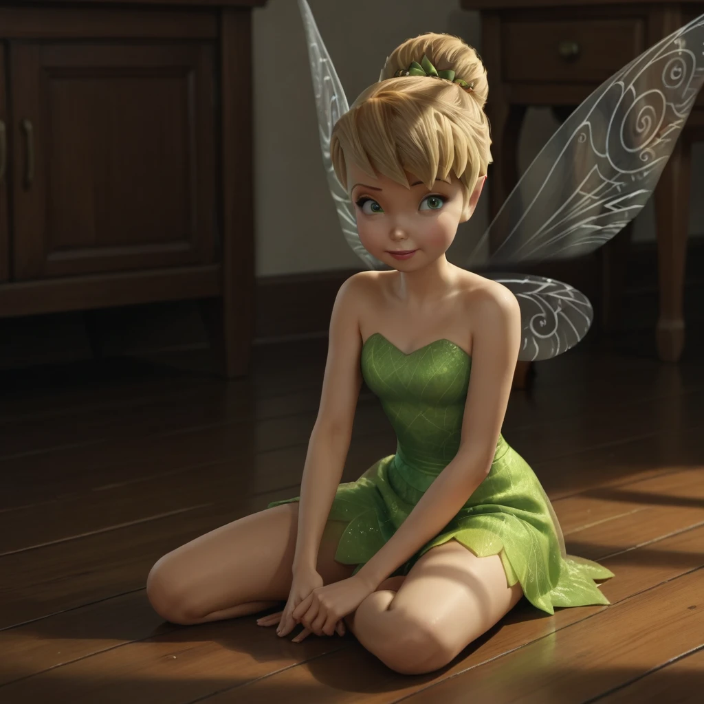 score_9, score_8_up, score_7_up, score_6_up, score_5_up, score_4_up, Tinkerbell, fairy wings, sitting on the floor