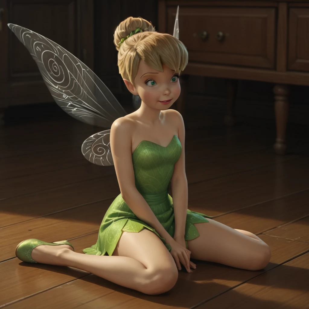 score_9, score_8_up, score_7_up, score_6_up, score_5_up, score_4_up, Tinkerbell, fairy wings, sitting on the floor