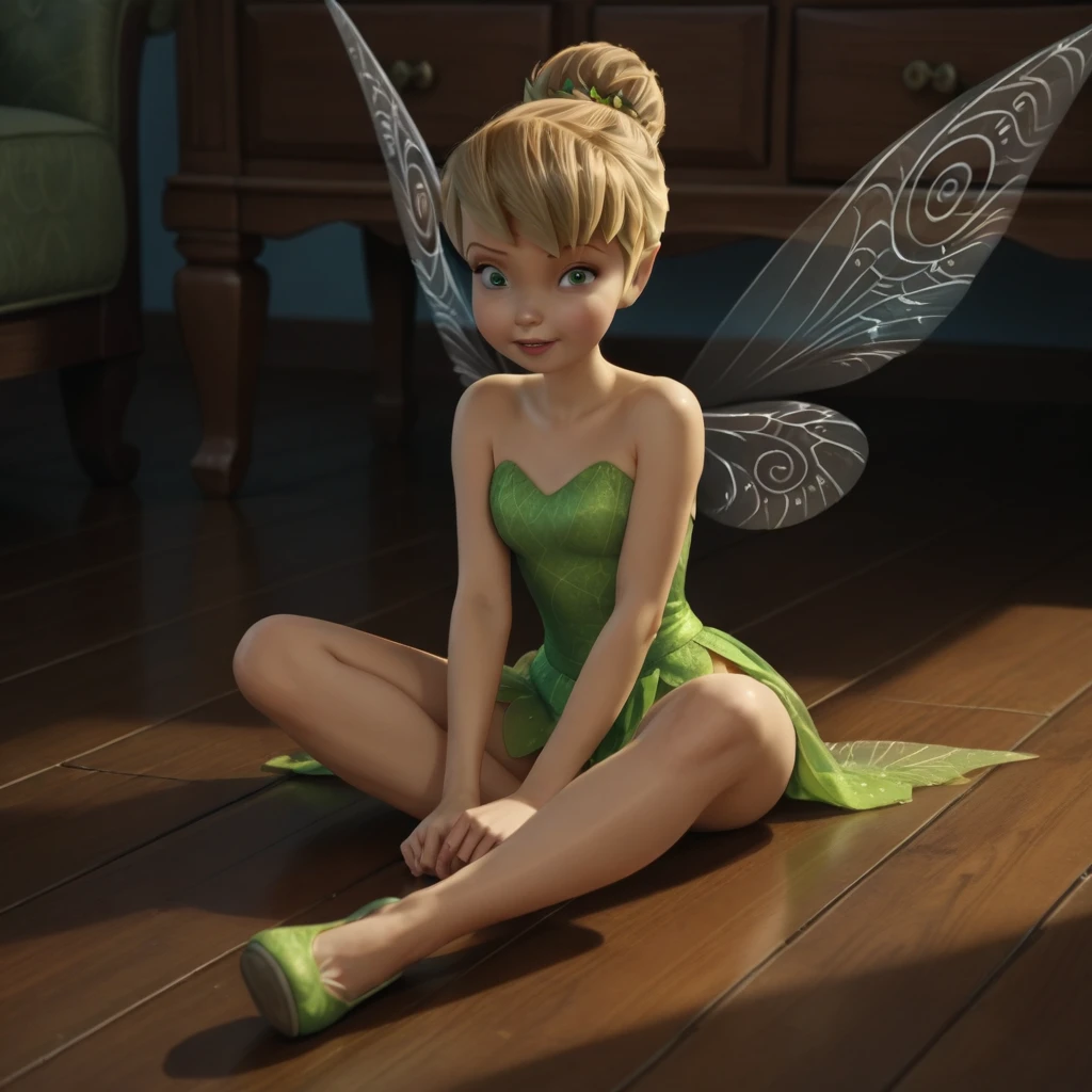 score_9, score_8_up, score_7_up, score_6_up, score_5_up, score_4_up, Tinkerbell, fairy wings, sitting on the floor