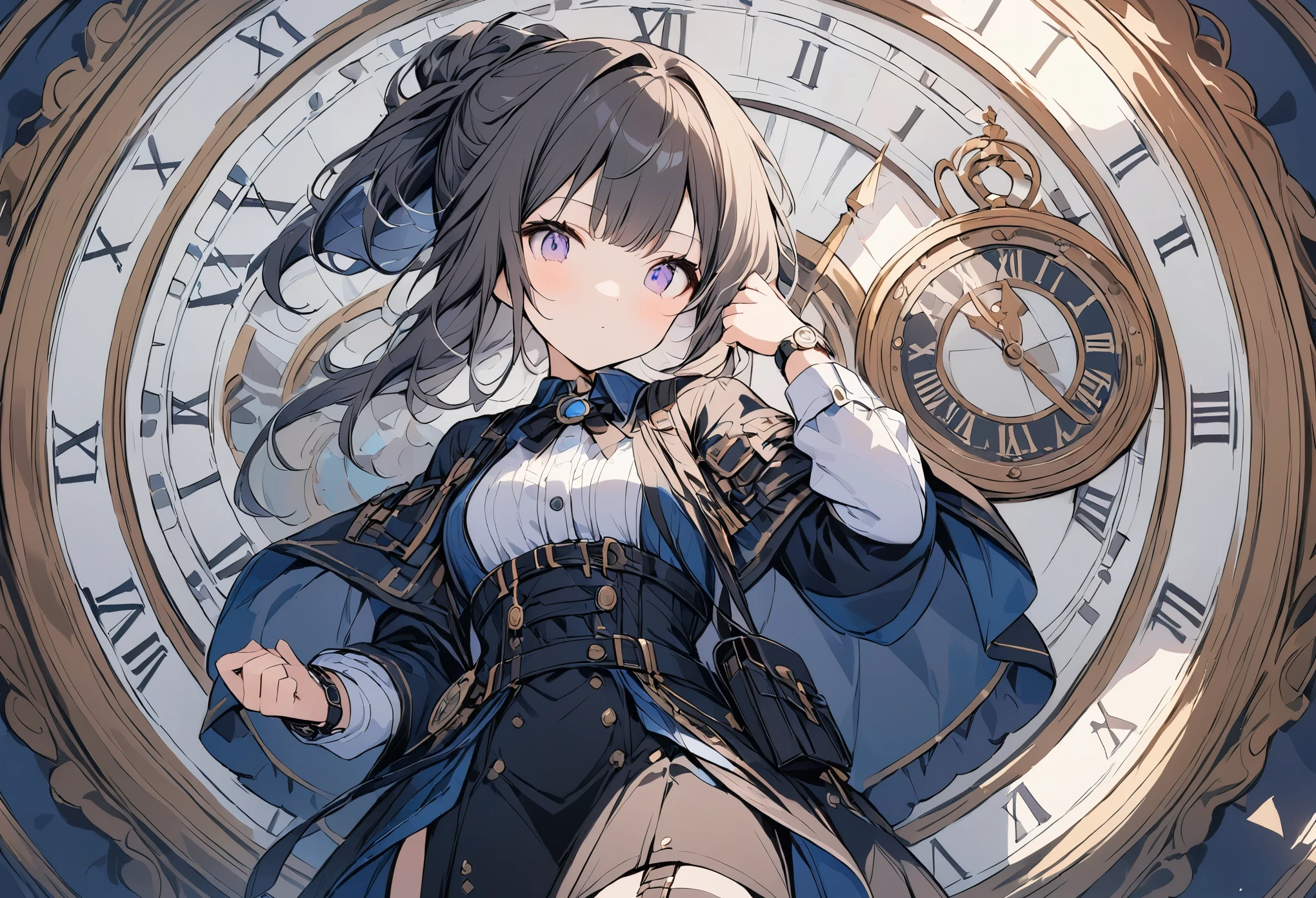 (Ultra high detail:1.2),(Highest quality:1.2),(number々Awards for:1.4),(Very absurd:1.4),(Girl in the watch:1.3),Various clock backgrounds,Fantasy World、Hair color is random、Hairstyle is random、Cute picture,One Girl