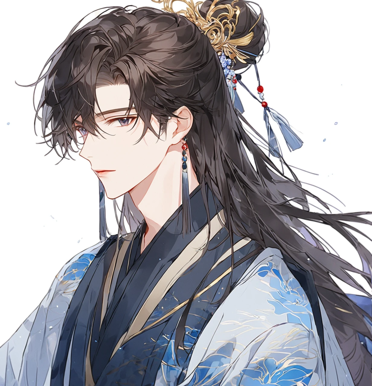 (masterpiece, best quality:1.2), 1boy, solo,hanfu,