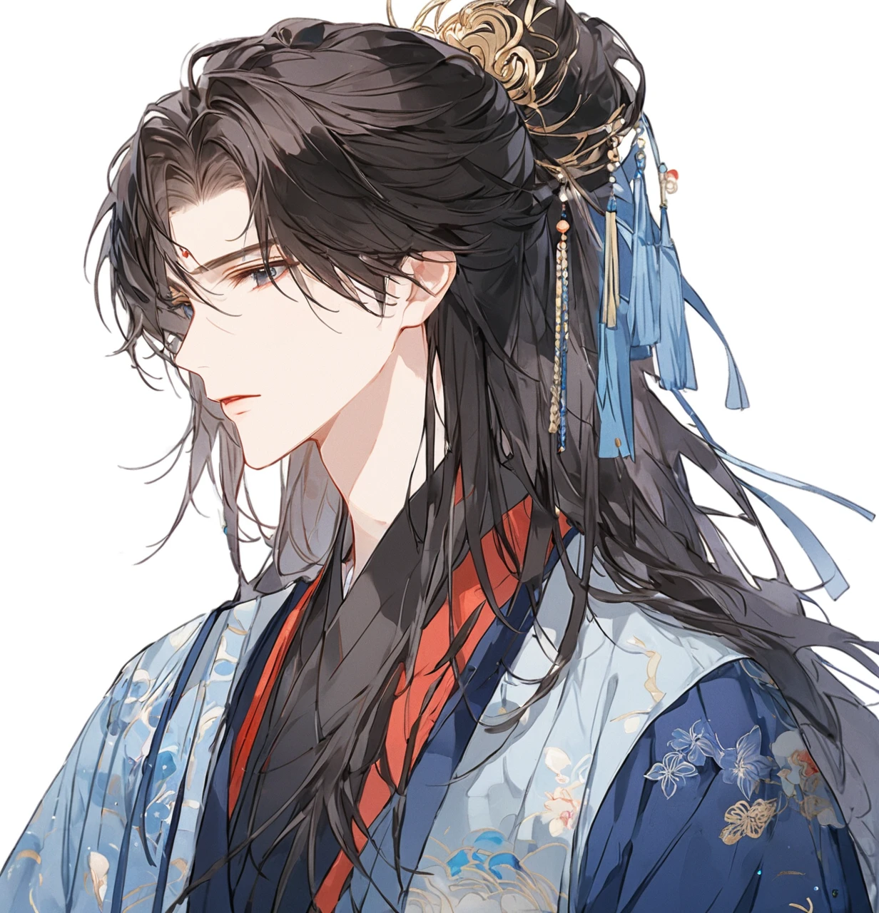 (masterpiece, best quality:1.2), 1boy, solo,hanfu,