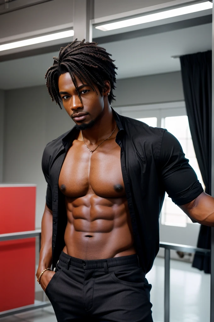 A black skin handsome adult bishounen anime