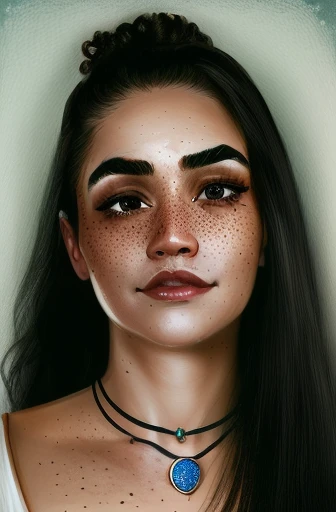 arafed woman with freckles and a choke necklace, large eyebrows, heavy eyebrows, with freckles, thick bushy straight eyebrows, soft freckles, longer eyebrows, large bushy eyebrows, small freckles, white freckles, dark eyebrows, thin eyebrows, freckles, elegant freckles, hint of freckles, heavy brow, woman with freckles, thick eyebrows, light freckles, black eyebrows