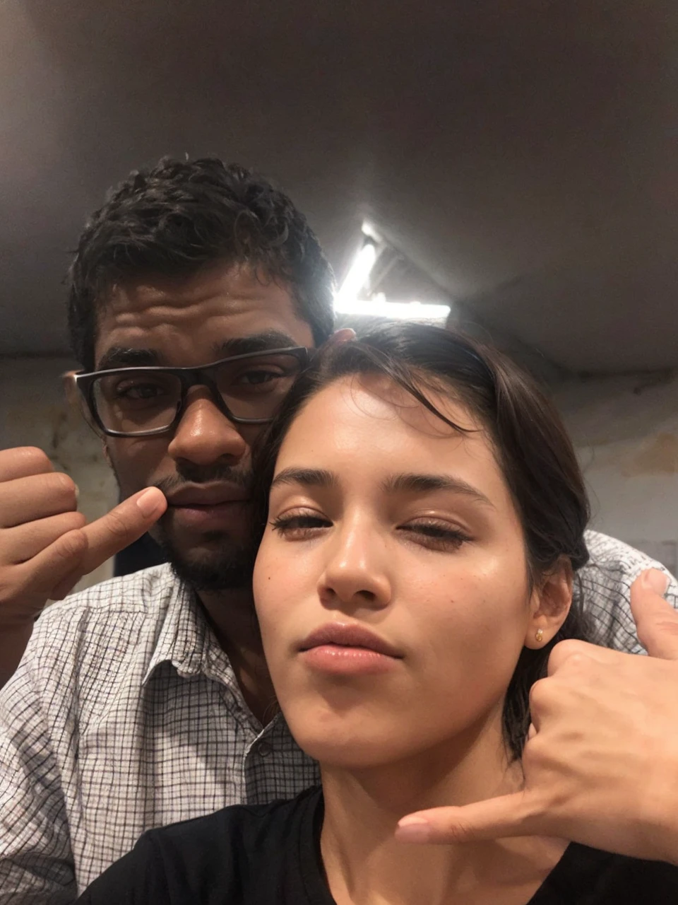 Use the faces of the couple below and place them in a full-length photo on a Cuban beach