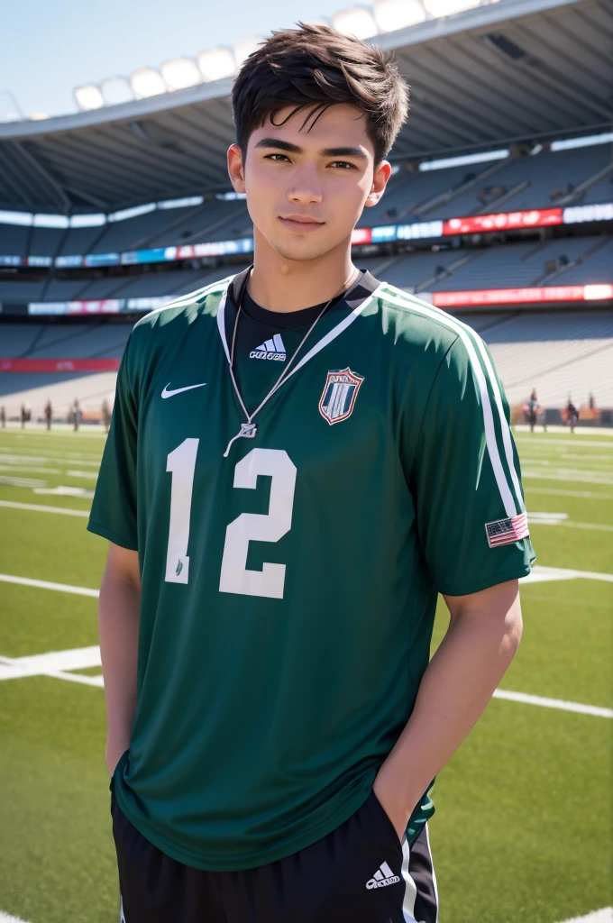 A guy at the football stadium