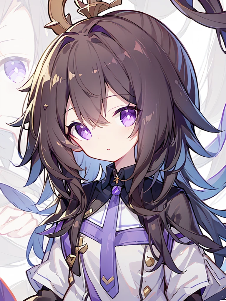 (High quality), (masterpiece), (very detailed), girl, (very small bust), short brown hair, purple eyes, shy face, (primary school loli), showing her thighs, on the school yard, sunny, camera angle from below, adorable eyes, (primar school uniform)