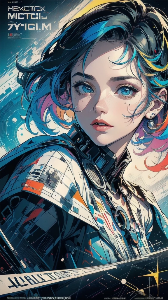 (((masterpiece, highest quality))),(((solo:1.2))),(((1girl:1.2))),32k wallpaper, very detailed, poster, vintage science fiction,(((((geometric cinematic movie poster))))), (bauhaus), shape,(((abstract))),(mid century modern),movie poster,(((((portfolio))))),(((((Close-up))))),(((((bust up))))),((((more various angle)))),(((highlight))),Vast landscape,((((heterochromia)))),(((complete. detailed face))),(((Extremely talented))),(((most complecated machine))),((Overall colorfully))(((text))),(((typography))),(((sentence))),(((Label))),(detailed movie poster),(((((most complicated machine))))),(((genius mechanic))),
