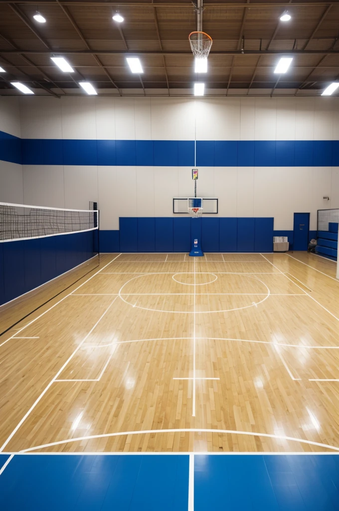 Realistic volleyball court with no one on the court