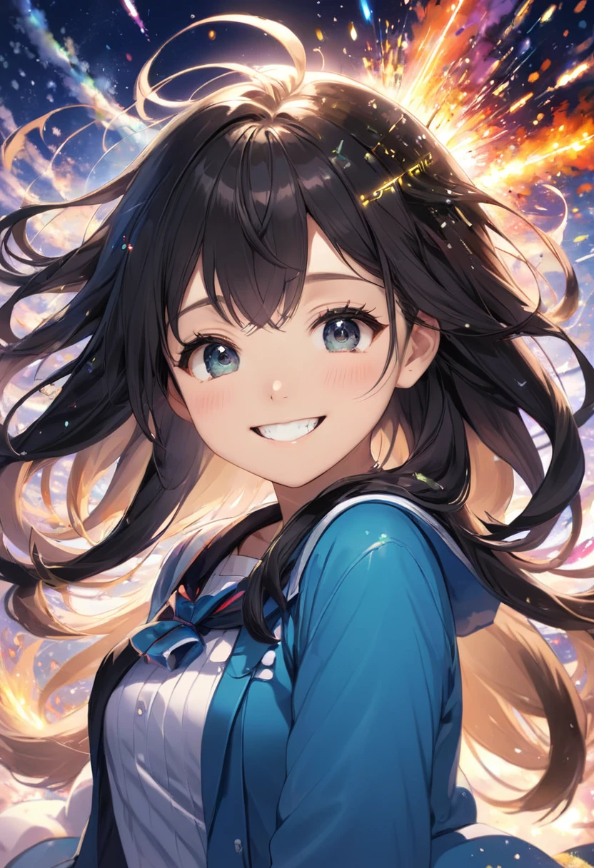 （Highest quality）、（masterpiece）、（detailed）、
（Multiple Girls）、（Cute beautiful girl）、Bright smile、
（（chaos））、（explosion）、
（・・・ーーー・・・）、（morse code）