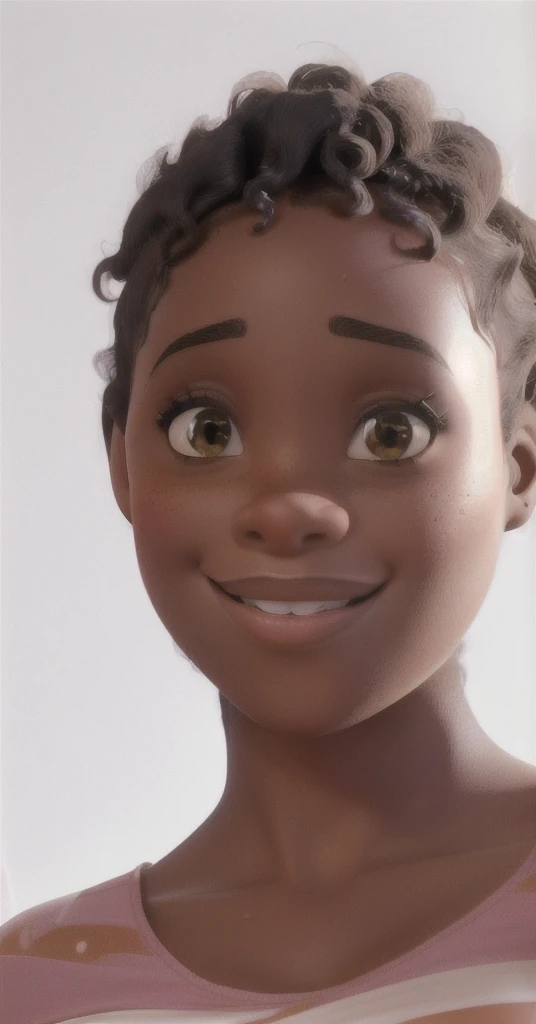 4k, full hd, black woman, disney pixar, curly hair, super beautiful and sexy, playing the guitar, facing the camera, wearing a Brazilian type micro bikini, showing beautiful strong, long and toned legs, firm and full breasts