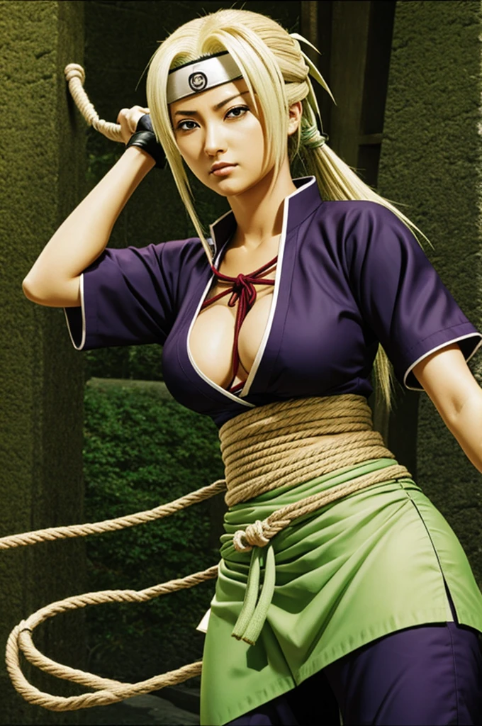 Tsunade Senju tied with a rope