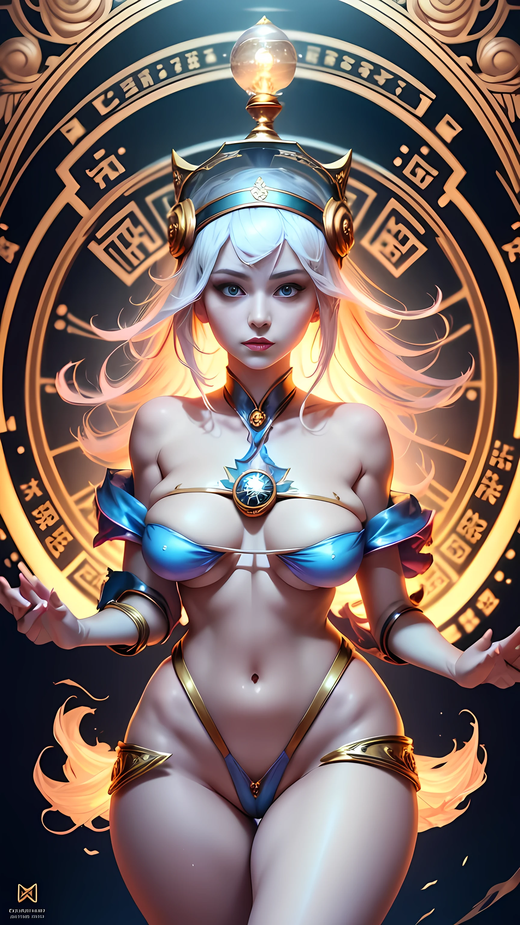 Cara por Tom Bagshaw Art Station, Dark Magician Gils is a Goddess Full-Length Figure, contemptuous look, detailed face, (: 1.4), Gold decoration, plain black background, Beautiful close-up of the Caucasian girl, Dynamic body in motion, digital art, splash, whole body, Art Sakimichan, Oriental mandala tattoo, fractal background, Silver and gold and bronze spirit, floating antique clock, Antique lamp, splash, seductive pose, Pubic Hair Visible , Visible small breasts, whole body, Beautiful European Caucasian Girl, Beauty Sexy Lady, naked breasts, open neckline, Clothing transparent fabric, Standing, realist, Highest detail, Holy Holy, ojos Dorados, Heavenly Palace, countless palaces, clouds, Golden light, Loto Dorado, (Tianchi Bath), pubic hair view, splash, whole body, Art Sakimichan, slight smile, seductive pose, Pubic Hair Visible, whole body, Transparent clothing, Jean-Bapti style ste monje, bright, beautiful , bright, cute adorable filigree, edge lighting, lights, surrealist, Fantasy, digital art, WLOP, Artgerm and James Jean, floating antique clock, Antique lamp, floating antique clock, Tom Bagshaw Art Station Face, The perfect masterpiece, highest qualityr, The perfect work of art, 8k, Upper body lens, front portrait, delicate face, looking at the audience, beautiful , Magical transparent eyes, Platinum hair and 3D fractals, Colorful illustration, anime cartoon style, Tom Bagshaw's Face Art Station, dreamy glow, Dorado, goddess maiden, calls, Hembra que fluye de whole body, Close-up of a beautiful caucasian girl, Body in dynamic motion, fluent, 3D Fractals, light particles, spiritual ink, suave, bright, minimalist style, 16k, Intricate masterpiece of art, legs open, Transparent clothing, goddess maiden , 1 chica sexy con Transparent clothing del bosque, exposed breasts, transparent t-shirt