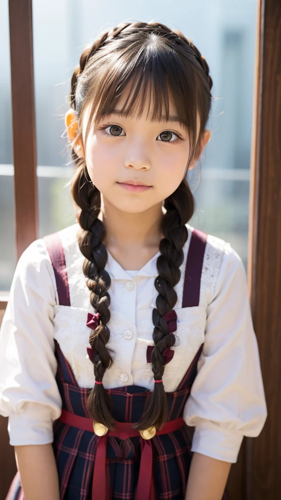 11 year old girl Japanese Braids and ribbon Realistic Skin