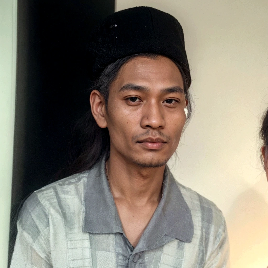 there is a man and a woman standing behind a glass, portrait picture, hat black, photo of a man, color portrait, taken in the early 2020s, detailed portrait, barong family member, transformation portrait, a photo of a man, grainy photo of an ugly man, a colorized photo, single portrait, real life portrait, thawan duchanee
