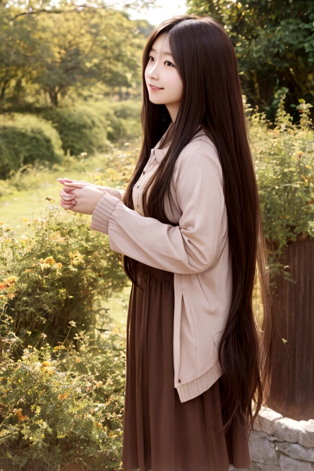 Long Hair、Brown Hair、whole body