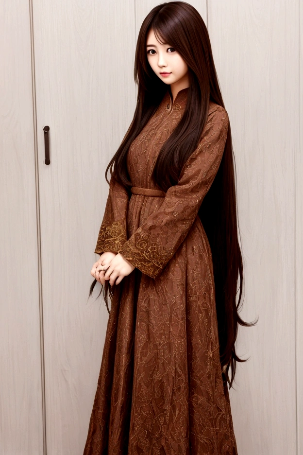 Long Hair、Brown Hair、whole body