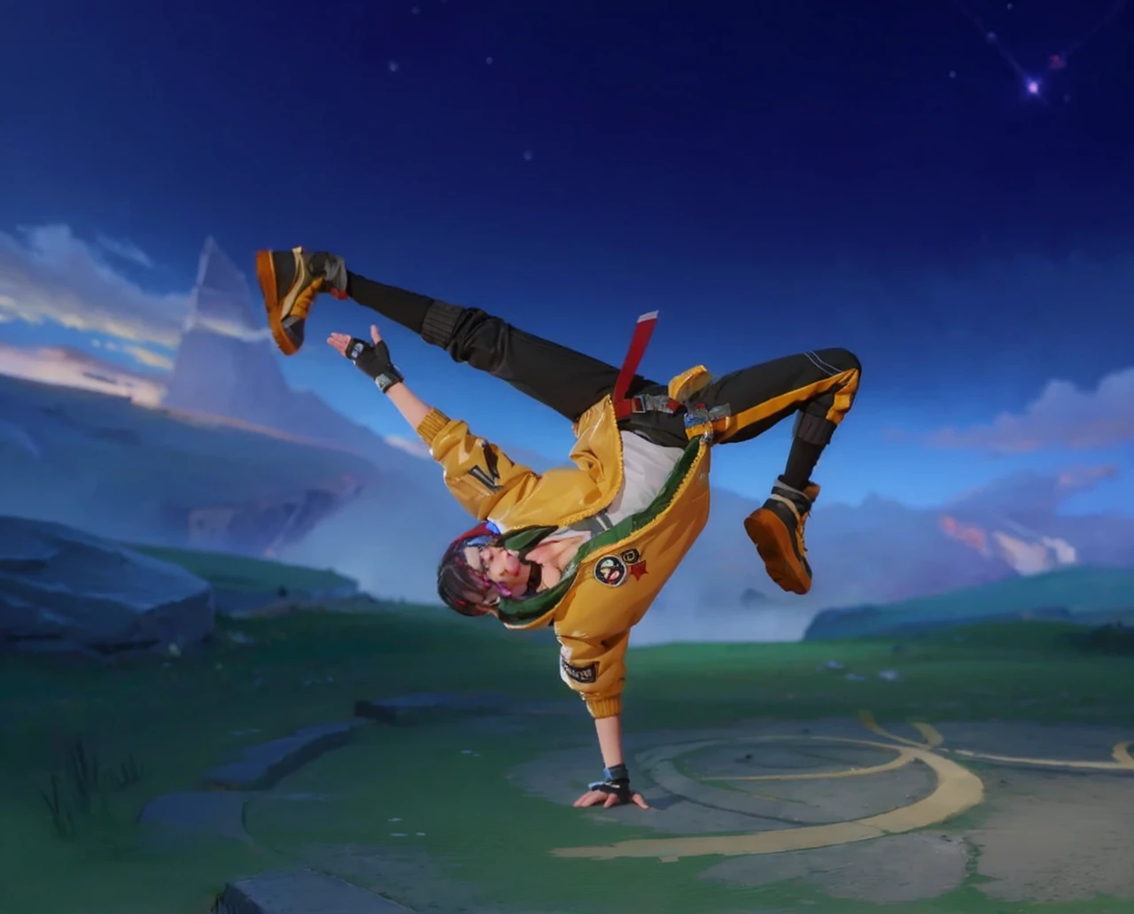 ((best quality)), ((masterpiece)), (detailed), perfect face, beautiful female, tall body, black hair, long hair, winter military uniform, thick winter combat suit, ushanka, ushanka with a red star in the middle, standing in the middle of a snowy mountain, breath emitting steam, sharp gaze at the viewer, badass looking, cool face, Hands put in pockets
