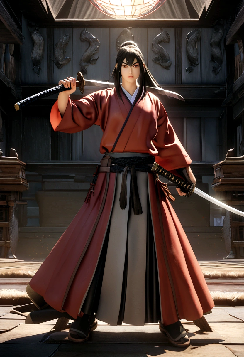 Jubei Kibagami, Ninja Scroll movie, holding a sword in a dark room, 2. 5 d cgi anime fantasy artwork, holding a black katana, stuning
fantasy 3 d render, holding katana, unreal engine character art, unsheathing her katana, he is holding a
katana sword, yasuke 5 0 0 px models, dramatic wielding katana pose, holding a katana