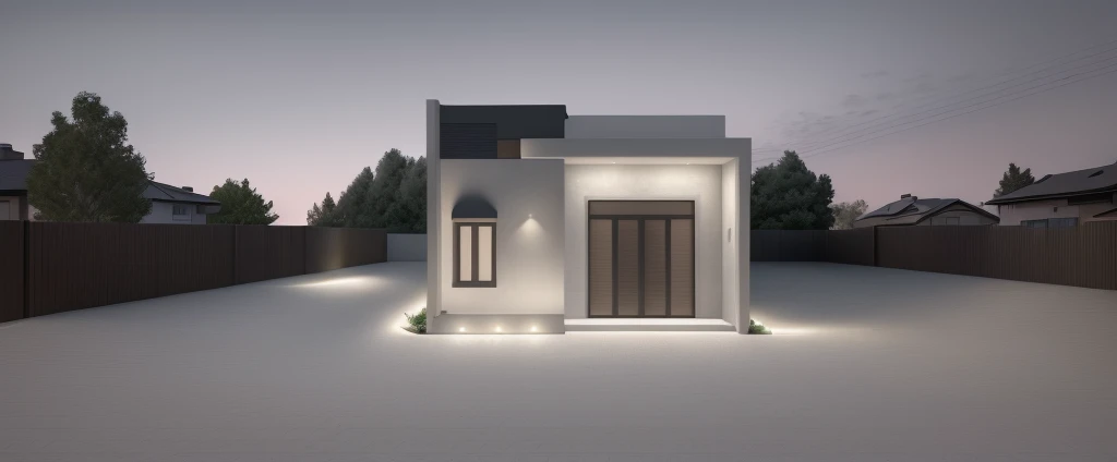 a view of a modern home with a large front yard, main material by white wall and stone and wood, 1 road runs in front of the house, (RAW photo, real, best quality, masterpiece:1.2), look morden minimalist, 1 road in front of the house, shime ring light, light brighteness from indoor:1.2, dynamic lighting:1.3, (hyper realistic, photo-realistic:1.2), high quality, day lighht, hight contrast :0.5 perfect lighting, archdaily, award winning contemporary, contemporary masterpiece, well-designed masterpiece, large modern residence, neotraditional modern, wide angle exterior 2022, midcentury modern, contemporary house, hip modern vibe, a long-shot from front, award winning modern design, stunning lines, residential, subtle detailing, more tree , gaden,(( super car ))