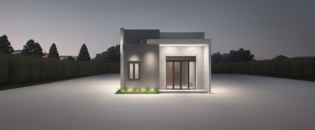 a view of a modern home with a large front yard, main material by white wall and stone and wood,  1 road runs in front of the house,  (RAW photo, real, best quality, masterpiece:1.2), look morden minimalist, 1 road in front of the house, shime ring light, light brighteness from indoor:1.2, dynamic lighting:1.3, (hyper realistic, photo-realistic:1.2), high quality, day lighht, hight contrast :0.5 perfect lighting, archdaily,  award winning contemporary, contemporary masterpiece, well-designed masterpiece, large modern residence, neotraditional modern, wide angle exterior 2022, midcentury modern, contemporary house, hip modern vibe, a long-shot from front, award winning modern design, stunning lines, residential, subtle detailing, more tree , gaden,(( super car ))