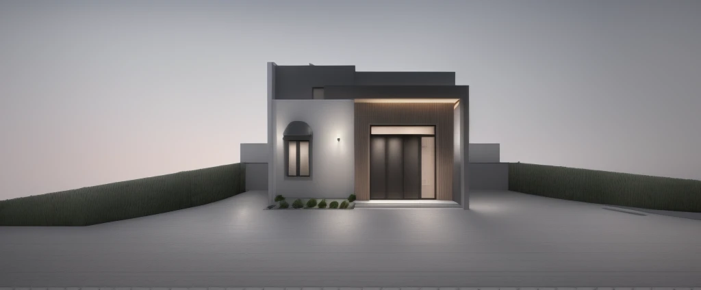 a view of a modern home with a large front yard, main material by white wall and stone and wood, 1 road runs in front of the house, (RAW photo, real, best quality, masterpiece:1.2), look morden minimalist, 1 road in front of the house, shime ring light, light brighteness from indoor:1.2, dynamic lighting:1.3, (hyper realistic, photo-realistic:1.2), high quality, day lighht, hight contrast :0.5 perfect lighting, archdaily, award winning contemporary, contemporary masterpiece, well-designed masterpiece, large modern residence, neotraditional modern, wide angle exterior 2022, midcentury modern, contemporary house, hip modern vibe, a long-shot from front, award winning modern design, stunning lines, residential, subtle detailing, more tree , gaden,(( super car ))
