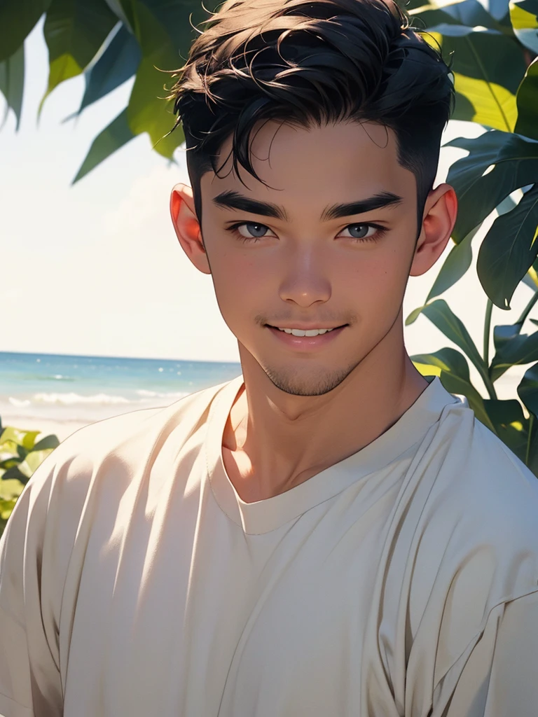 A kind smile, One white guy, Portrait from chest up, Very short black hair, Old man in clothes, Please open your eyes a little, Male hand,Man's face,Male eyebrows, Male Eyes, Sharp Nose ,Long Nose, Slicked back with wax, Black butler uniform, Iris, walking , A kind smile, Reminiscent of a novel cover, Dramatic lighting, Emphasize the contrast between light and shadow, (Official Art, Highest quality、unity 8k wallpaper、32k、masterpiece、Very detailed, grab your hair with your hands, Cinema Lighting, Isekai Tensei, anime,Beautiful light shining through the window, sense of cleanliness,