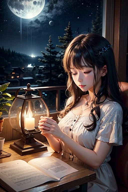 starry skies、Lamp light、Moonlight、sleep