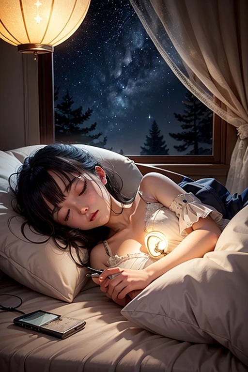 starry skies、Lamp light、Moonlight、sleep