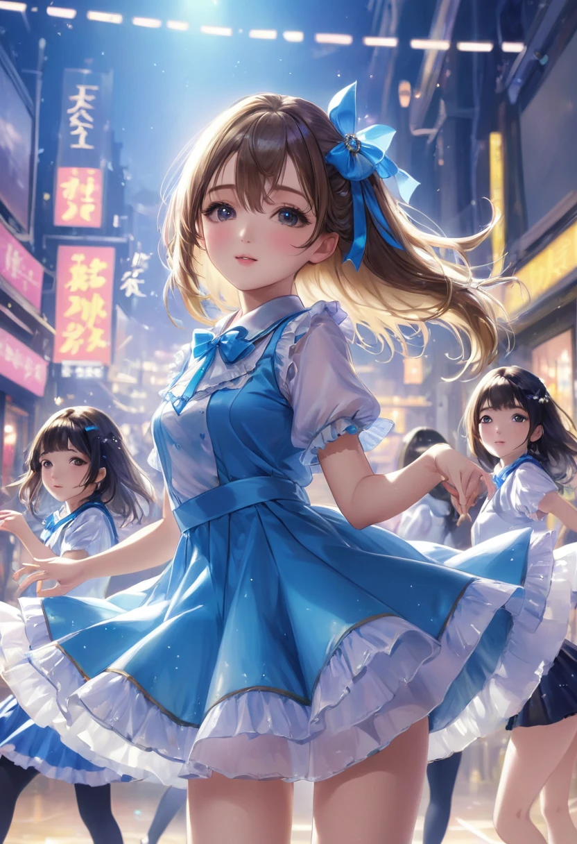 (Highest quality)、(masterpiece)、(detailed)、
(Multiple Girls)、(Cute beautiful girl)、
((just in time))、(on the edge)、(dangerous)、(dance)