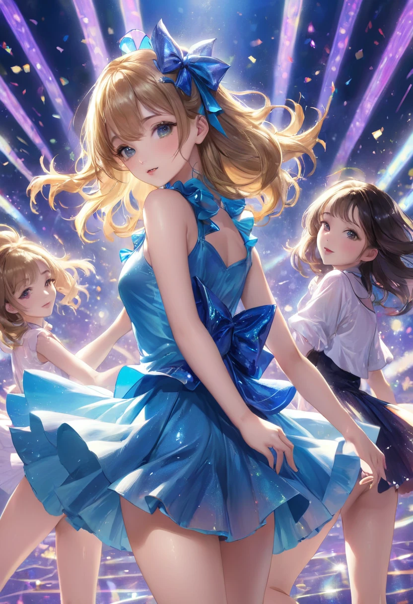 (Highest quality)、(masterpiece)、(detailed)、
(Multiple Girls)、(Cute beautiful girl)、
((just in time))、(on the edge)、(dangerous)、(dance)