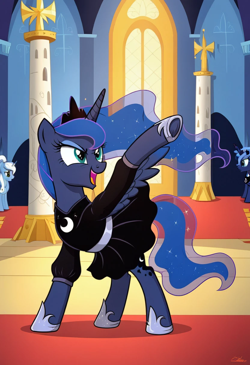 Pony . Black  Dress costiumme Prince Luna happy in the castle fight Womans pony 