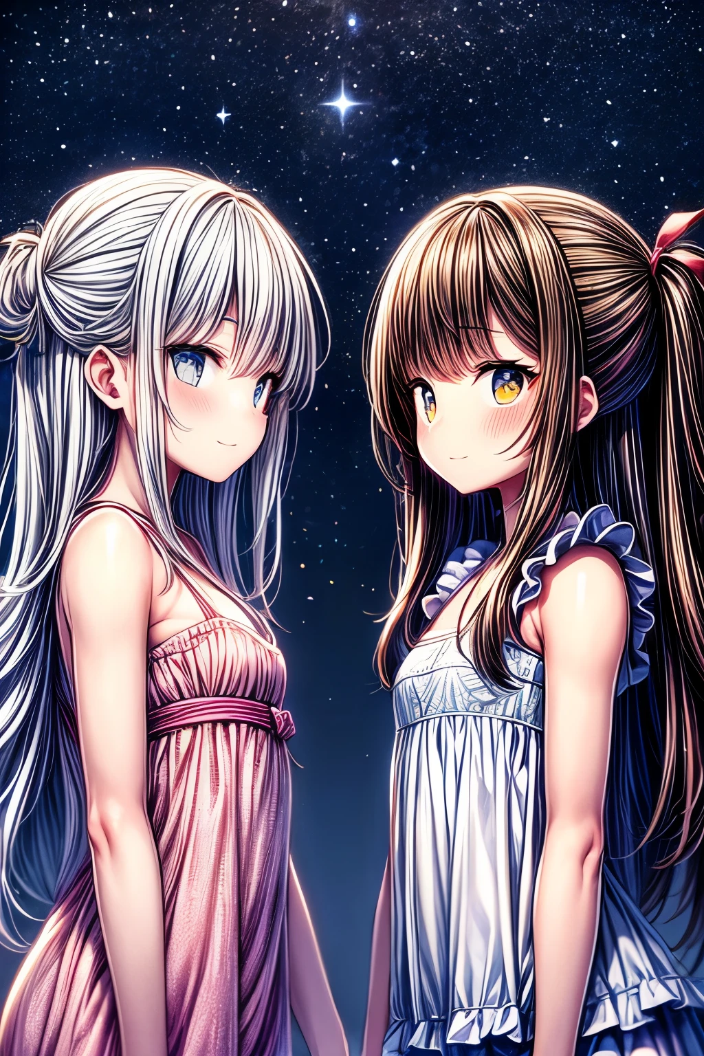 1 couple, Looking up at the night sky, Tanabata,