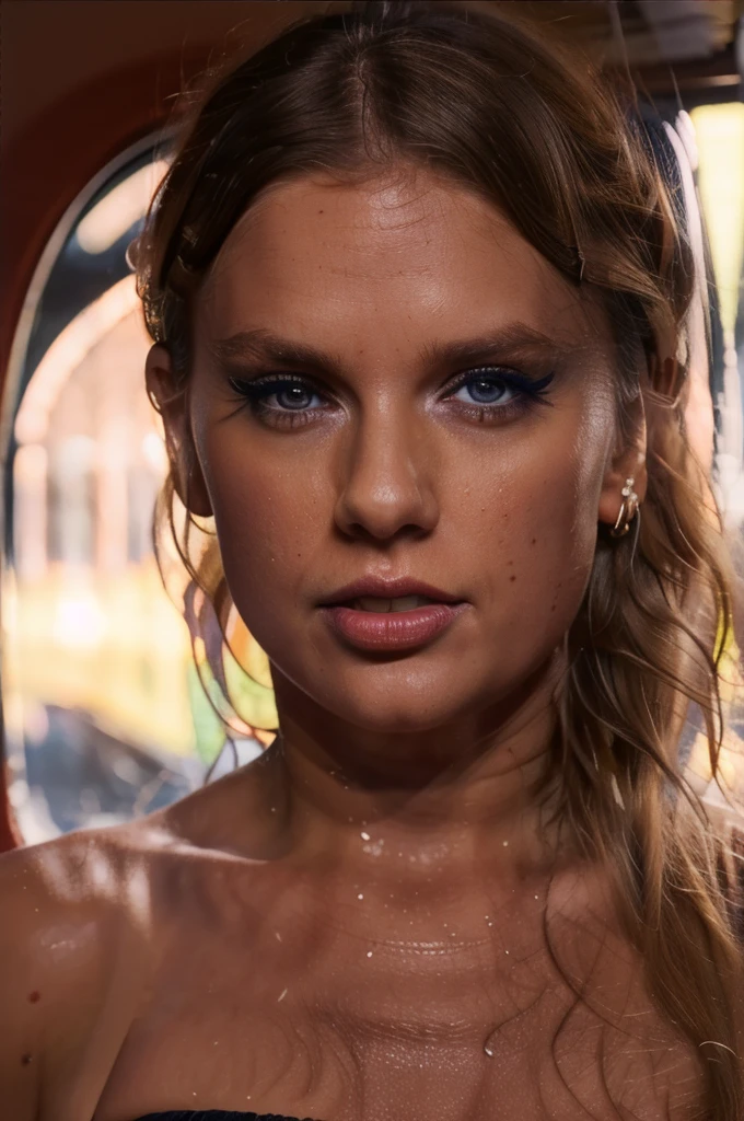 a cute woman, , mini skirt, tube top, sweaty, gaping vagina, disheveled, panties around ankles, licking the cum off her lips, in the back seat of a dirty cab, photorealistic, 8k, high quality, masterpiece, detailed facial features, beautiful detailed eyes, beautiful detailed lips, extremely detailed face, long eyelashes, ultra-detailed, realistic, vivid colors, cinematic lighting, moody atmosphere